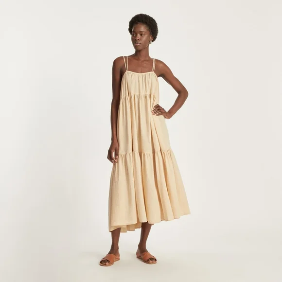 Everlane | Dresses | Everlane Cream Strappy Maxi Dress Xs | Poshmark